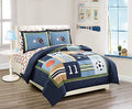Fancy Linen Boys Comforter and Sheet Set Construction Zone Public Work Excavator Dump Trucks Front and Backhoe Loader Tractors Light Blue Red Yellow Dark Blue New # Construction (Toddler)