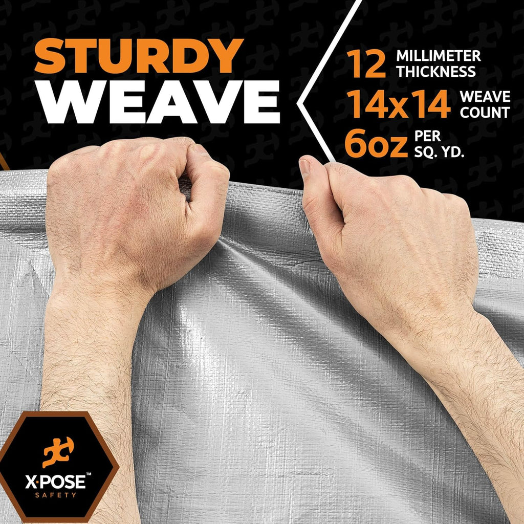 Heavy Duty Poly Tarp 30 x 50 ft, Waterproof Protective Cover J449590