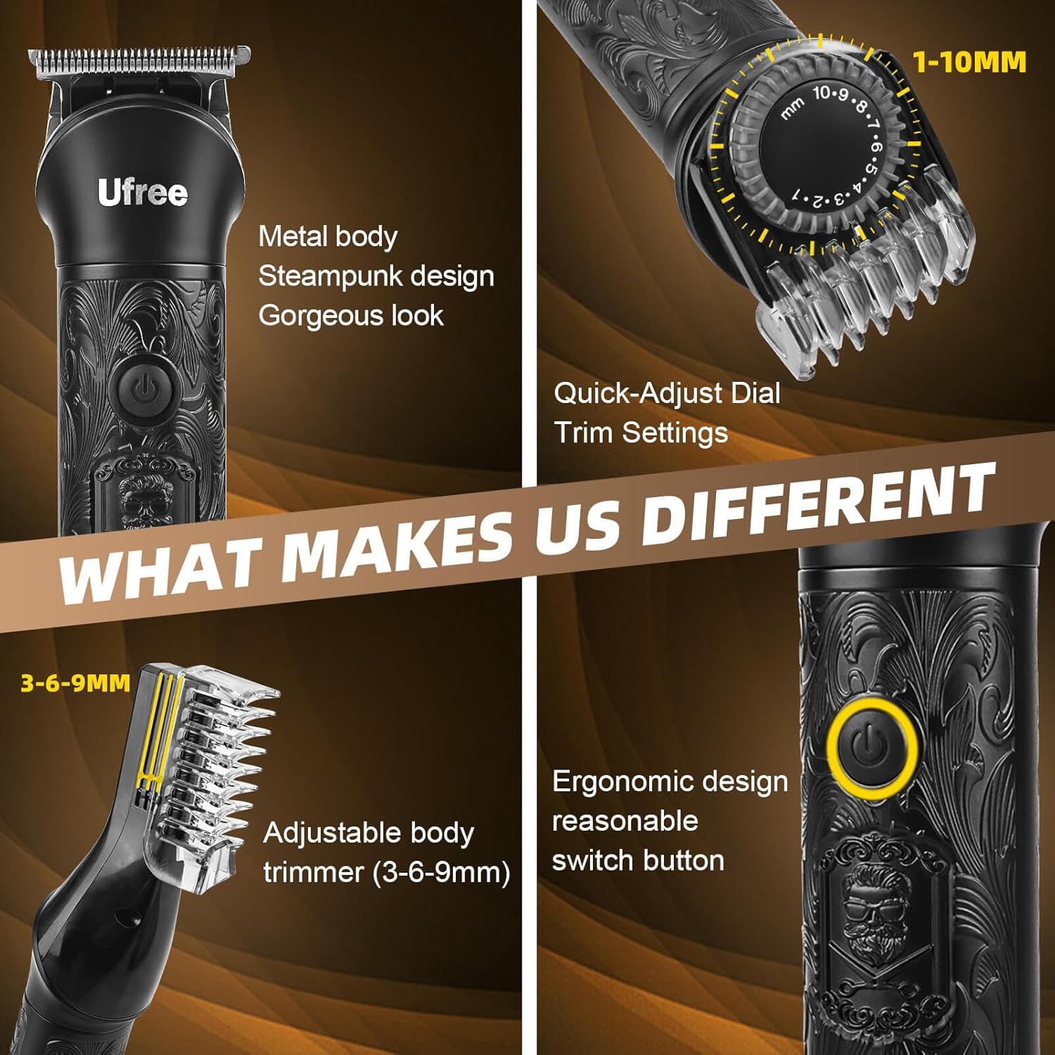 Beard Trimmer for Men, Cordless Hair Clippers, 7 in 1 Grooming Kit G635040