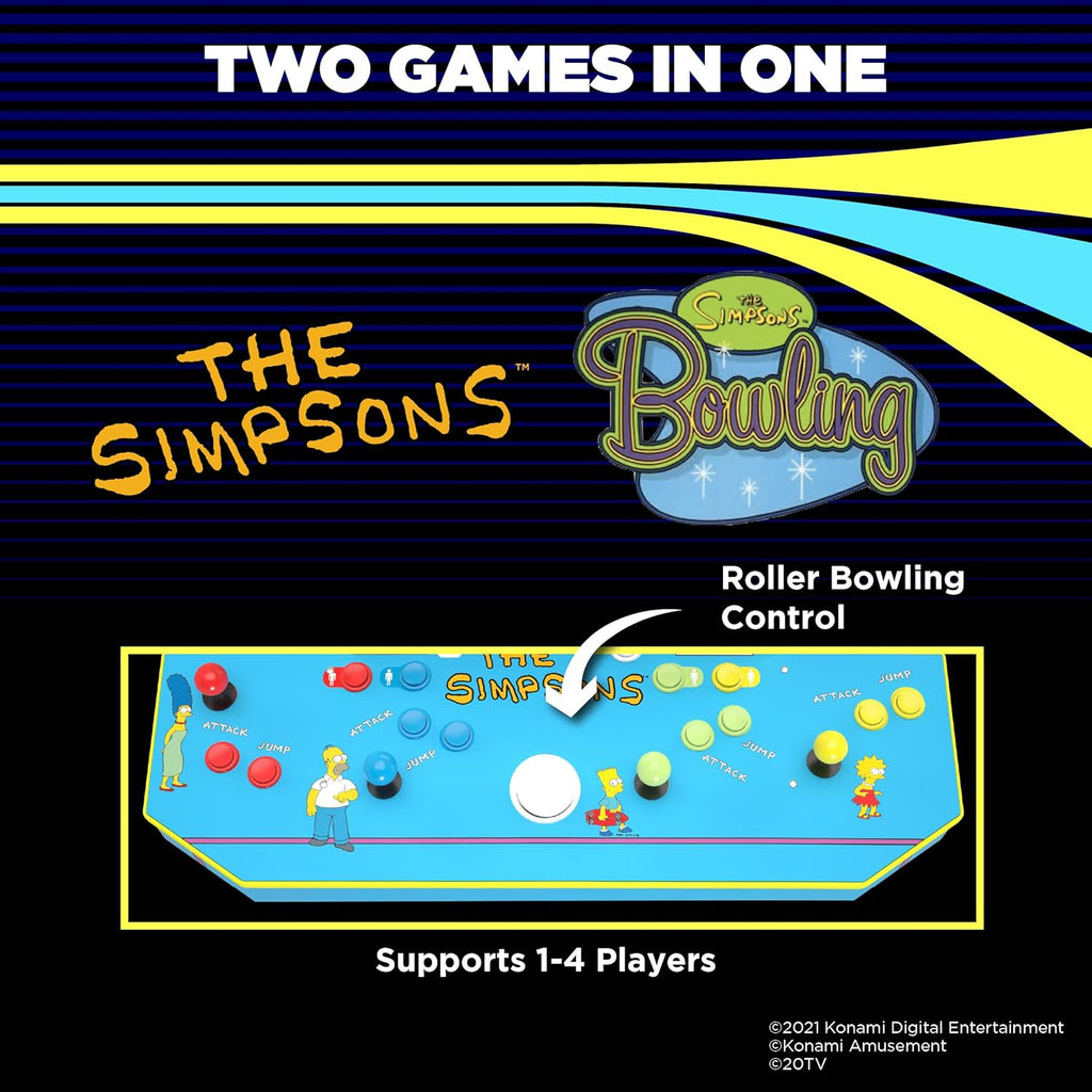 The Simpsons Arcade Machine, 4-Foot, 4 Player Home Arcade Game with WiFi T837