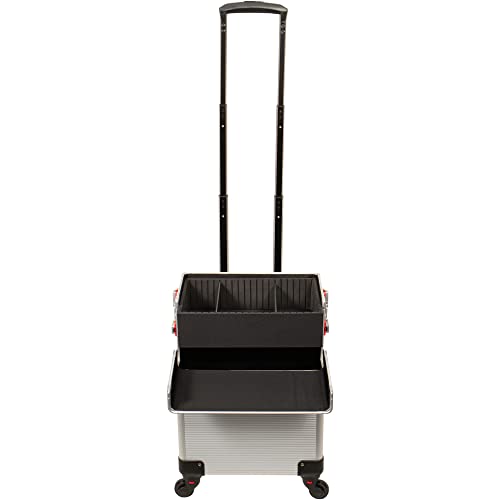 Large Rolling Makeup Train Case with Wheels for Travel and Storage I69233