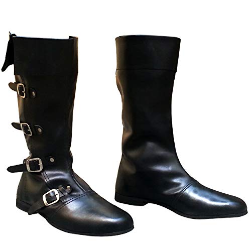 Medieval Leather Boots with 4 Buckles N718085