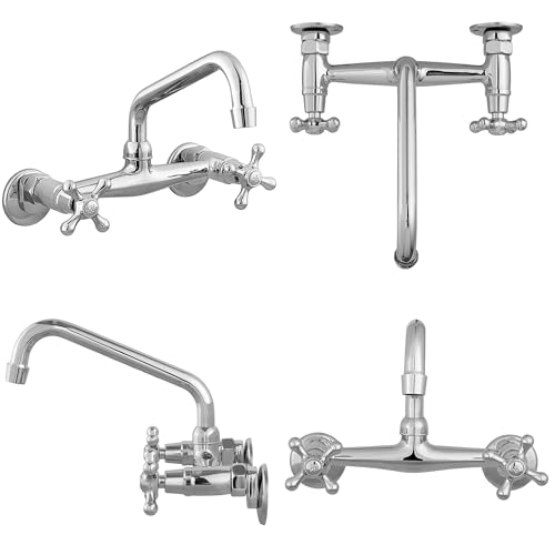 White Ceramic Farmhouse Kitchen Sink 24"x19"x16.5" Wall Mount Utility Sink with 8 Inch Center Faucet T59659