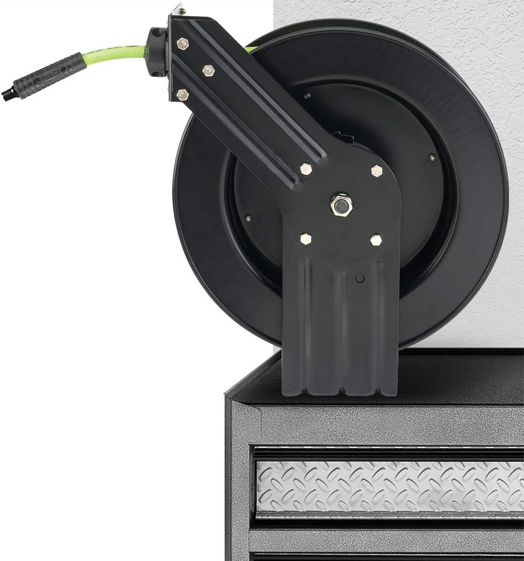 Open Face Retractable Air Hose Reel, 3/8 in. x 50 ft., Heavy Duty V12033