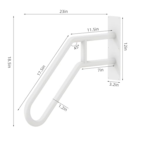 Outdoor Step Handrails - Wall Mount Heavy Duty Steel Stair Railing for 1-3 Steps B88790