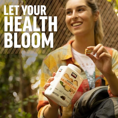 Mushroom Supplement Capsules with Lion's Mane, Turkey Tail & Cordyceps, 90 Count C915477