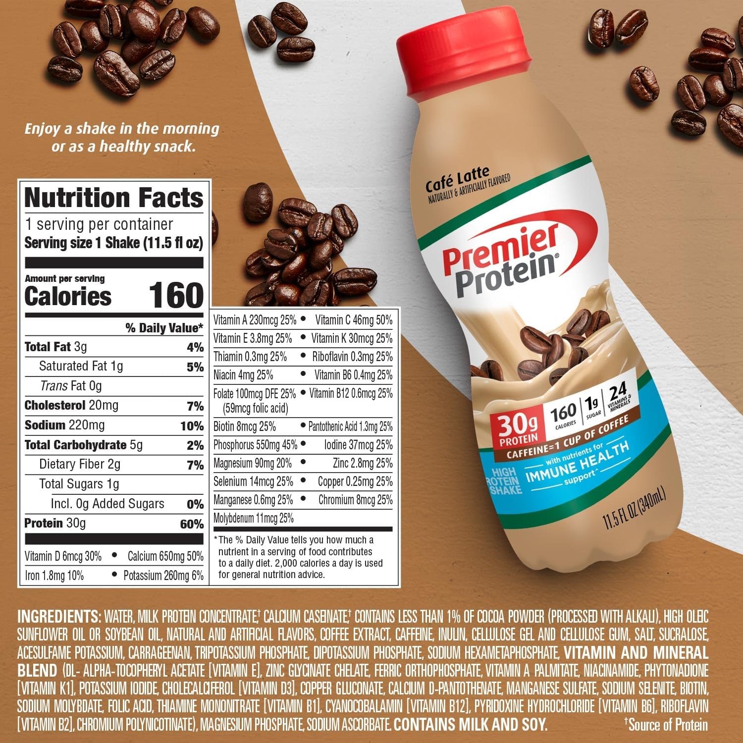 Café Latte Protein Shake, 30g Protein, 11.5 fl oz Z8511