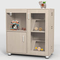 4-Tier Wooden Hamster Cage with Storage Cabinet, House for Rat Chinchilla, Openable Top, Acrylic Windows, Easy to Install, Waterproof, Suitable for Small Animals like Hamsters, Guinea Pigs (Teak)