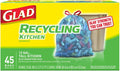 Glad Trash Bags, Tall Kitchen Drawstring Recycling Bags - 13 Gallon Blue Garbage Bags - 45 Count Each
