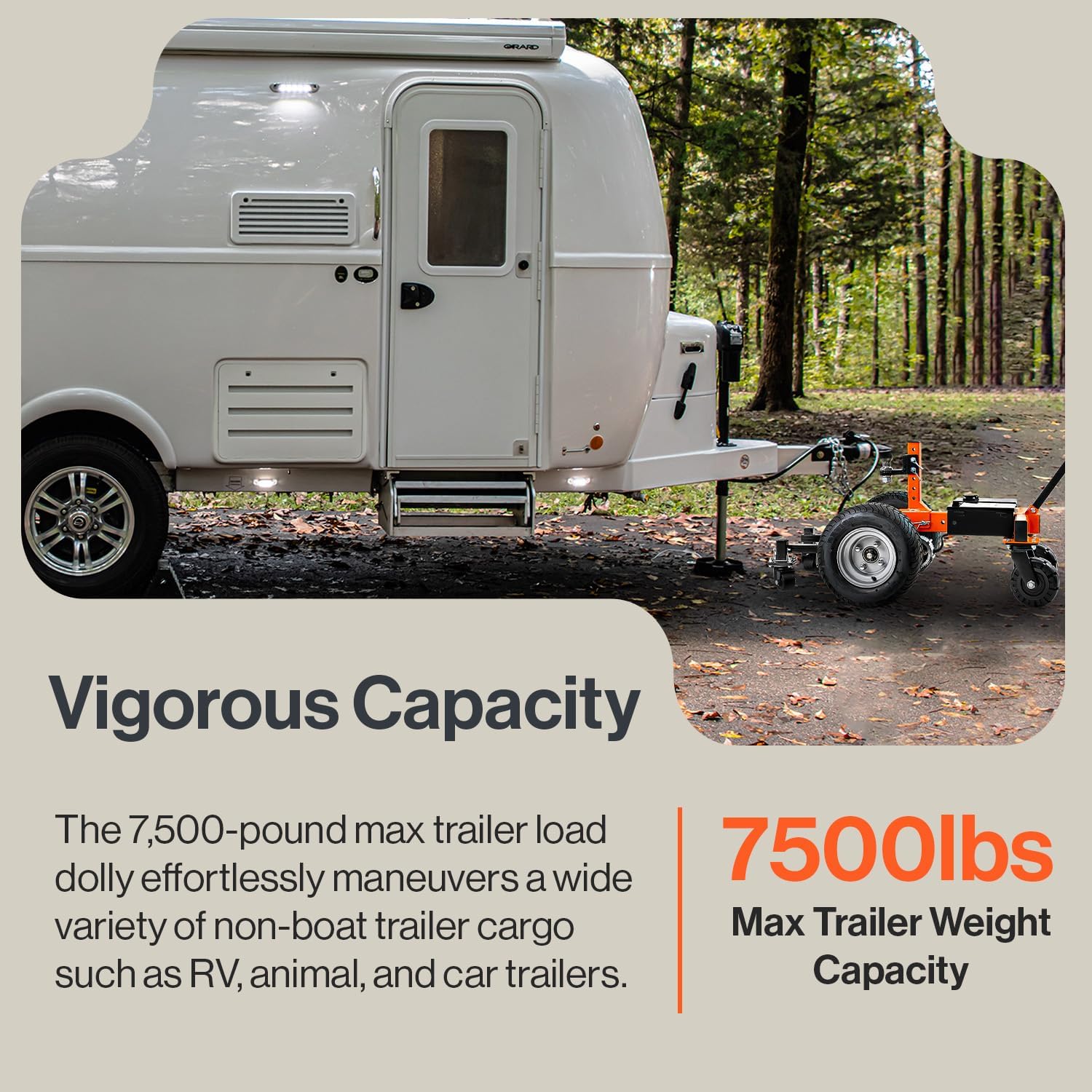 Electric Trailer Dolly 7500lbs Max Weight, All-Terrain Wheels for RVs and Campers L37005
