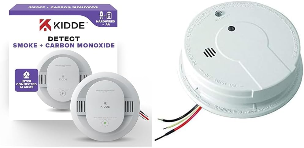 Kidde 2-Pack Smoke Detectors with Battery Backup and Alarm Features
