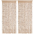 Macrame Beaded Curtain Boho Handmade Cotton Door String Curtain for Doorway Window Wooden Beads Hanging Hippie Room Divider Closet Bedroom Privacy Decor, 1 Panel 79" x 35"