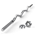 47" EZ Curl Bar Weight Lifting Bar, for Hip Thrusts/Squats/Lunges, 1-inch Weight Plates Curling Bar for Gym and Home, with 2 Star Collars