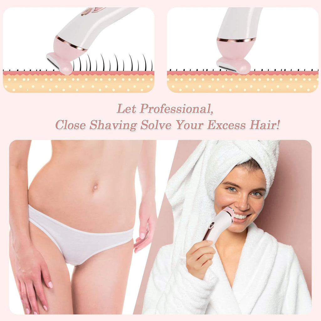 2-in-1 Rechargeable Lady Shaver for Legs, Arms, Face Hair Removal J6977
