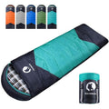 CANWAY Flannel Sleeping Bag for Adults Mens Kids Sleeping Bag for Camping Backpacking Cold Warm Weather Sleeping Bag with Compression Sack