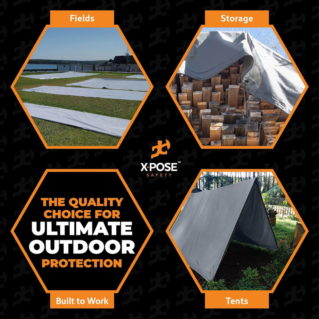 Heavy Duty Poly Tarp 30 x 50 ft, Waterproof Protective Cover J449590