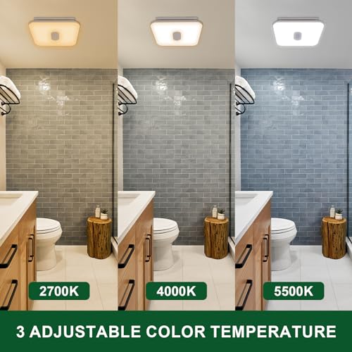 Bathroom Exhaust Fan with Light, 90 CFM, Dimmable LED, Black W249375