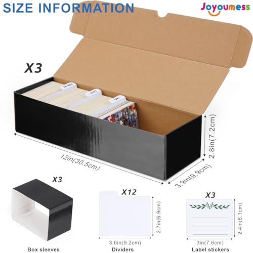 Card Storage Box with Dividers for Sports and Game Cards, Pack of 3 Q968310