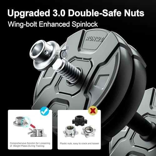 Adjustable Dumbbell Barbell Set with Metal Grip and Weight Plates A2863