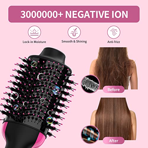 Hair Dryer Brush with Anti-Frizz Ceramic Titanium Barrel E3729