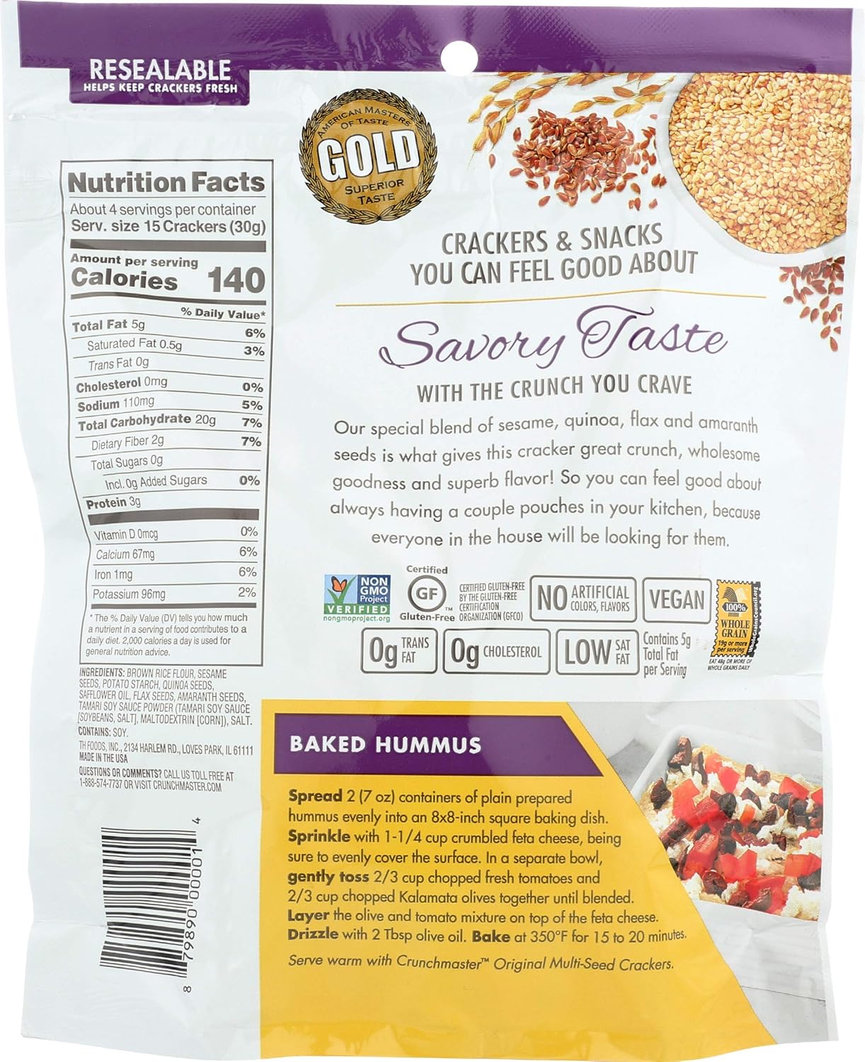 Multi-Seed Original Crackers, 4.5oz (Pack of 12) J489200