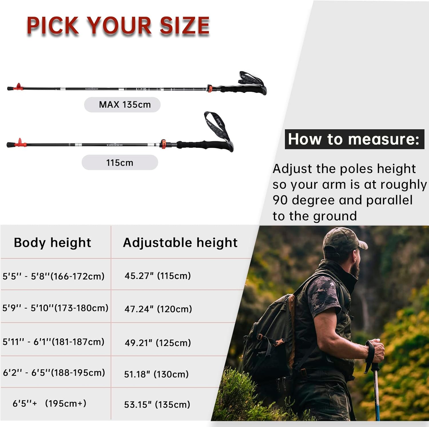 Carbon Fiber Trekking Poles Collapsible Hiking Walking Sticks Quick Lock E157291
