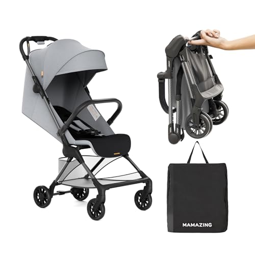 Lightweight Baby Strollers for Airplane, Ultra-Compact Travel Stroller, Light & Strong Portable Toddler Stroller with Carbon Fiber Frame and UPF 50+ Waterproof Fabric, Only 9.9 lbs, Brown