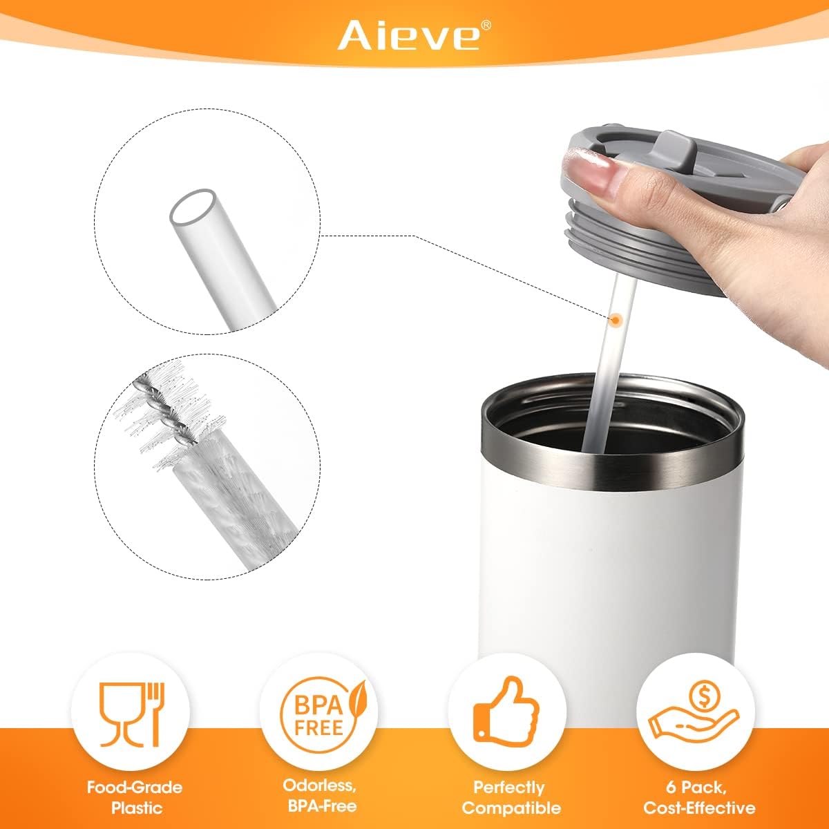 Straw Replacement for 30 oz Tumbler, 6 Pack H1273