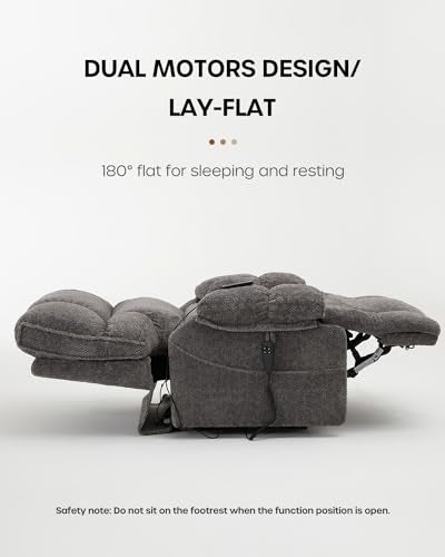 Oversize Lift Chair for Elderly with Heat and Massage, Lay Flat Recliner F71177
