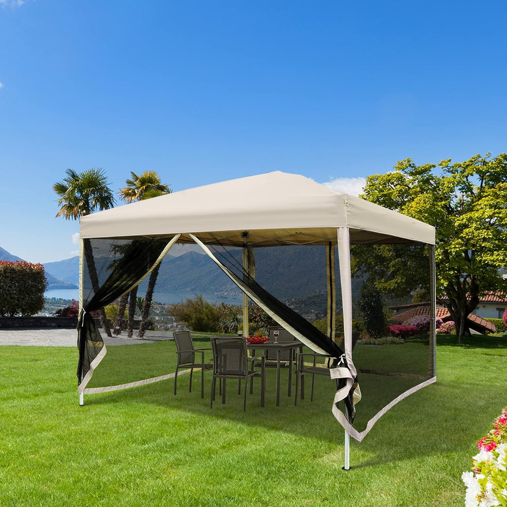 10 x 10 Pop Up Canopy Tent with Netting, Height Adjustable, Carry Bag P18630