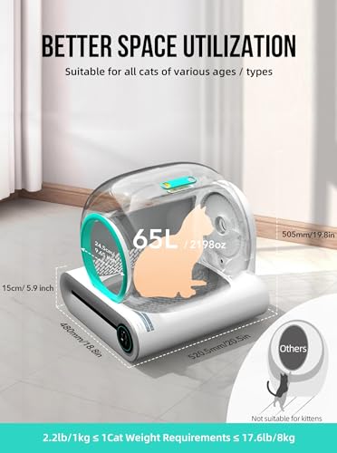Self-Cleaning Cat Litter Box with Mat and Liners, Large Capacity, APP Control R943247