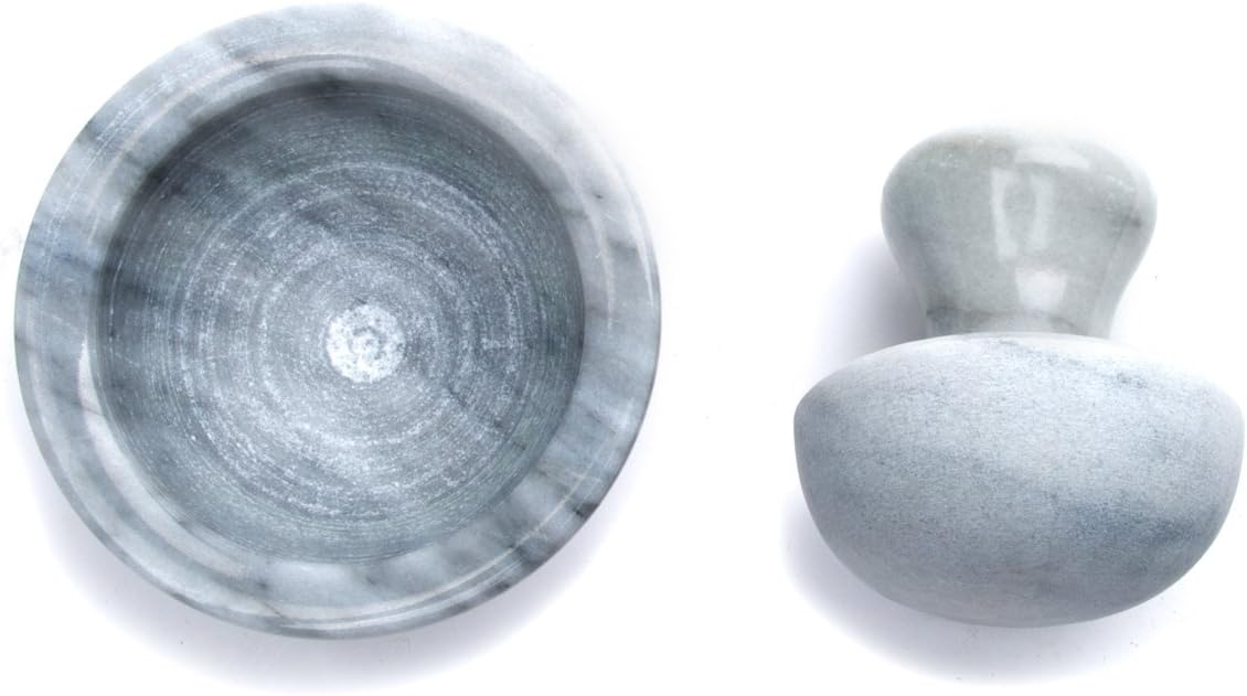 Marble Mortar and Pestle, White H470203