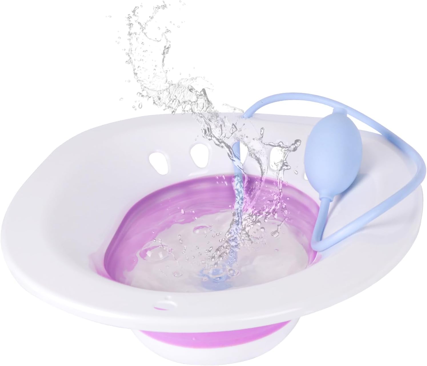 Sitz Bath for Hemorrhoids, Sitz Bath for Toilet Seat, Automatic Flushing, Postpartum Care, Sits Bath Kit for Women