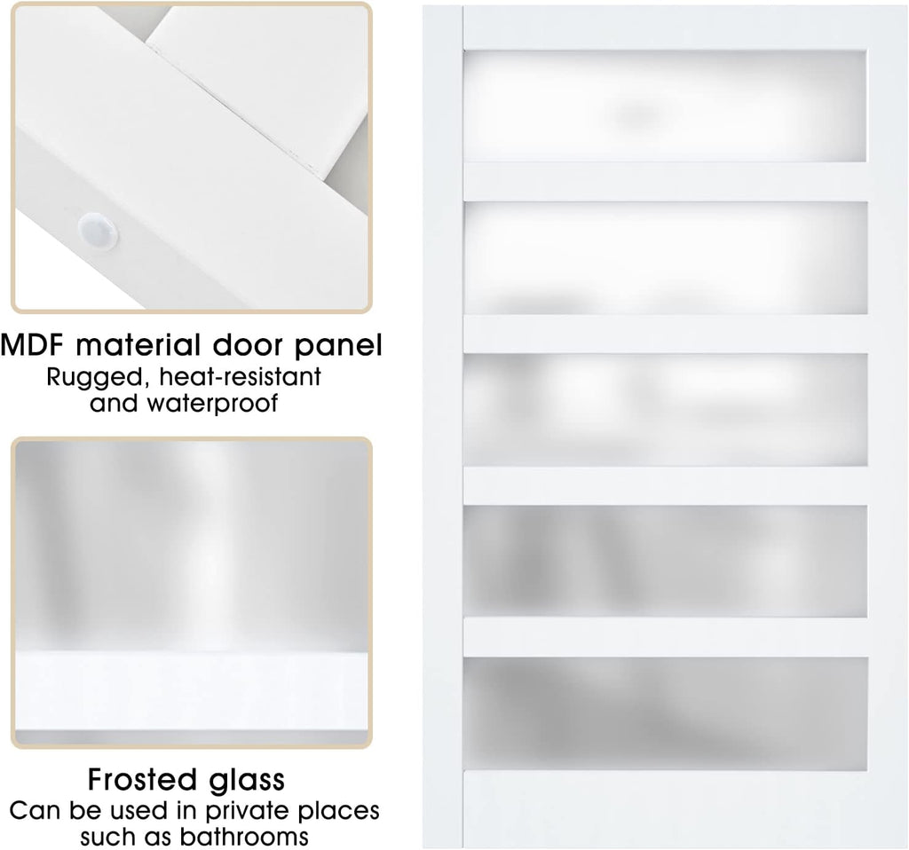 Frosted Glass Barn Door 36"x84" for Interior Use V504010
