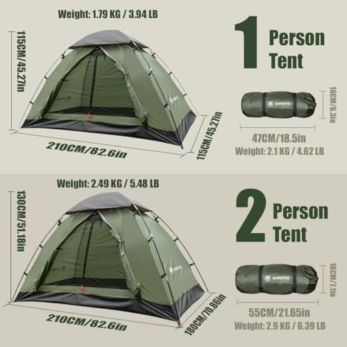 Ultralight 1-2 Person Backpacking Tent, Waterproof Easy Setup V36478