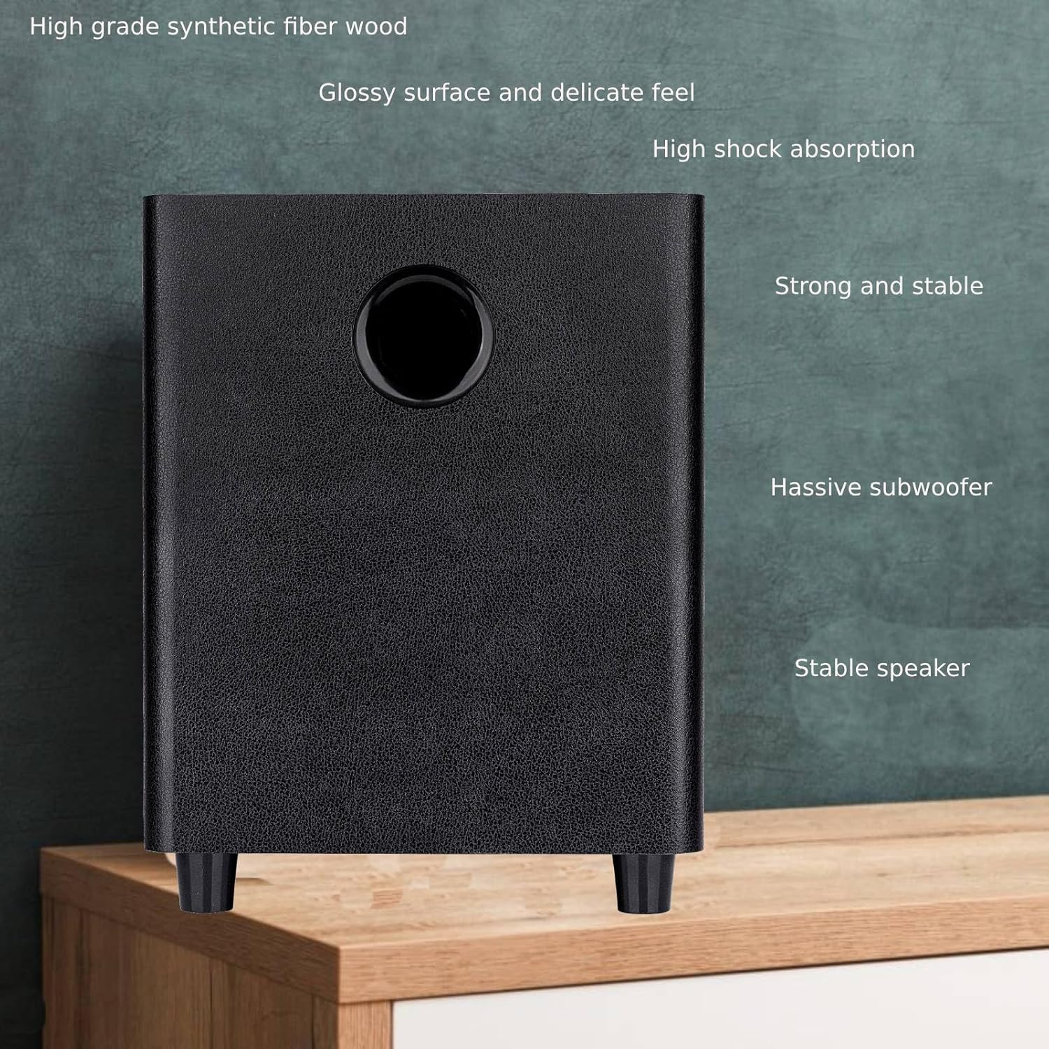 8 Inch Passive Subwoofer for Home Theater, 100W, Black S470