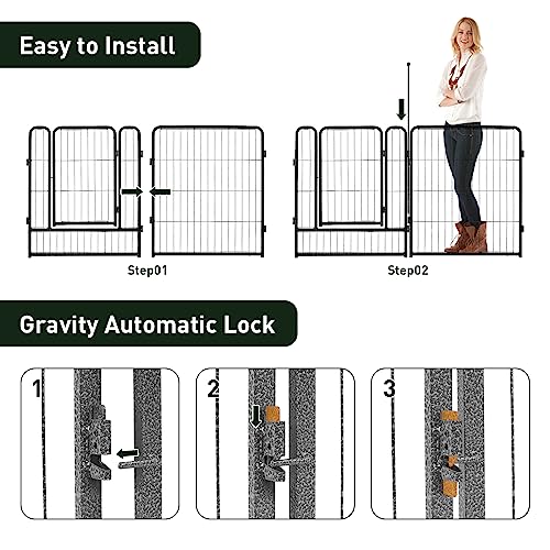 Dog Playpen 32" Height 16 Panels Foldable Outdoor Pet Exercise Pen J799478