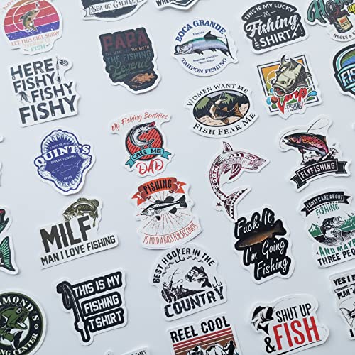 Funny Fishing Decal Bass Sticker for Boats Trout Fish Graphics 50Pcs G760