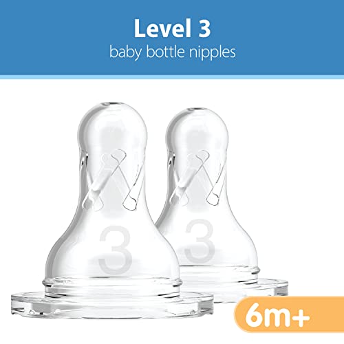 Baby Bottle Silicone Nipples, Medium-Fast Flow, 6 Pack H656331