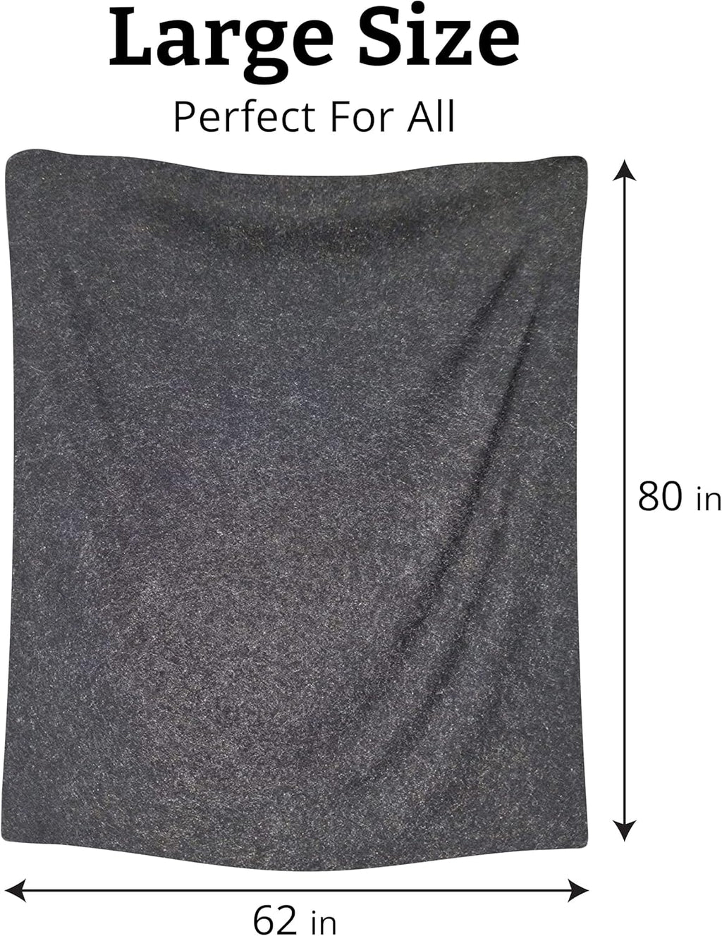 Grey 62x80 Military Wool Blanket for Camping U993290