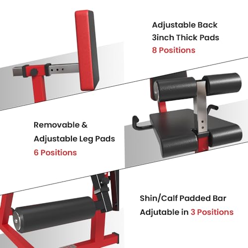 Leg Extension and Leg Curl Machine, Adjustable Plate Loaded Lower Body Exercise Bench S221324