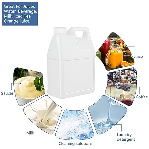 2.5 Gallon Clear Plastic Jugs with Lids and Ergonomic Handle E176937