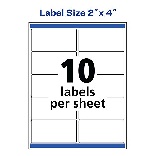 Waterproof Printable Shipping Labels, 2" x 4", White, 100 Count E78273