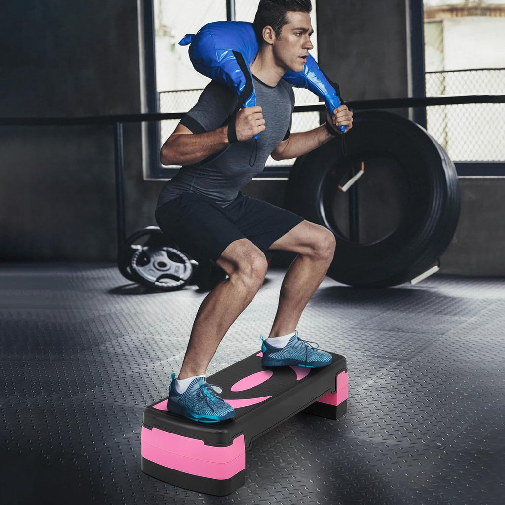 31-Inch Adjustable Workout Step Platform with Risers for Cardio and Strength Training V54186