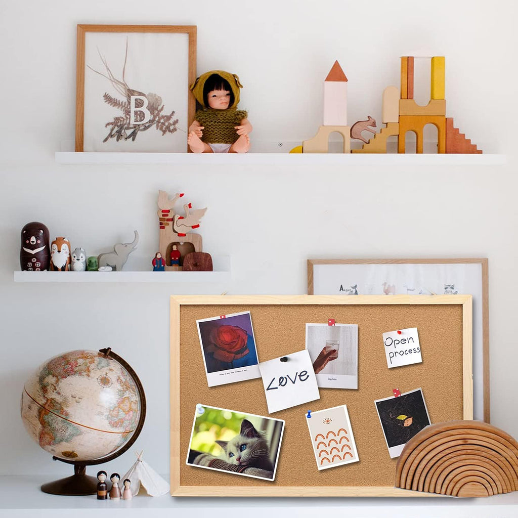 Cork Bulletin Board 16x11 Inch with Wooden Frame, 2 Pack M654