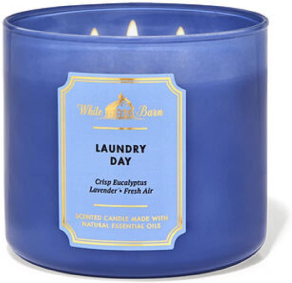 Bath & Body Works, White Barn 3-Wick Candle w/Essential Oils - 14.5 oz - New Core Scents! (Laundry Day)