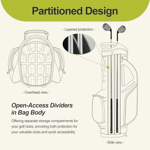 Golf Stand Bag with 10 Pockets and Top Dividers F149