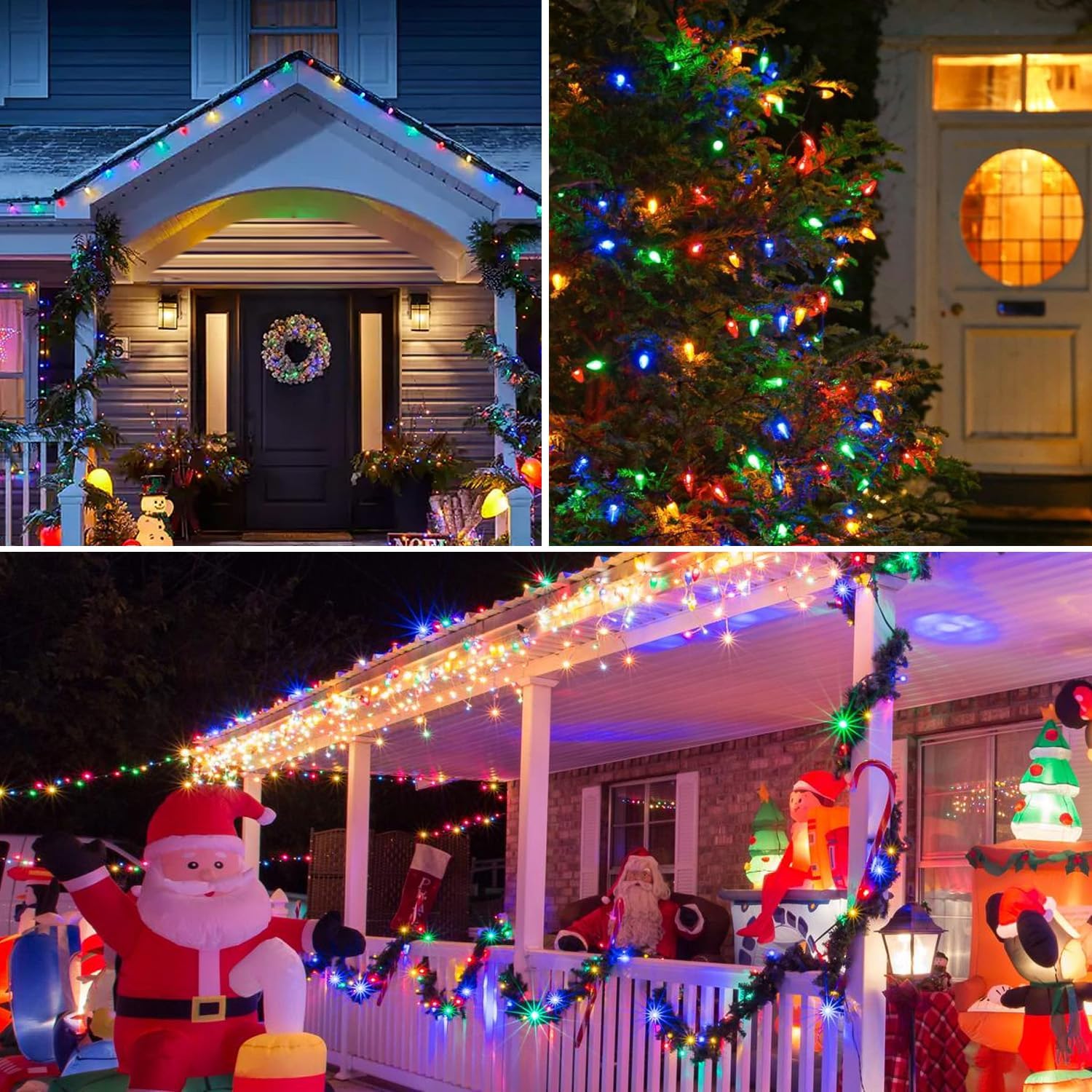 C7 LED Christmas Lights Battery Operated with Remote, 8 Mode Twinkle, 50 Bulbs T98600