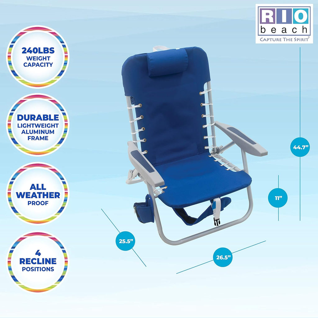 Backpack Beach Chair with 4-Position High Seat O679