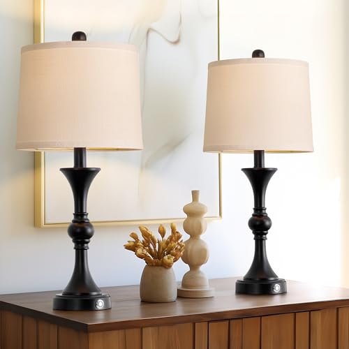 Modern Table Lamps Set of 2 with USB Charging Port for Living Room Bedroom G72369